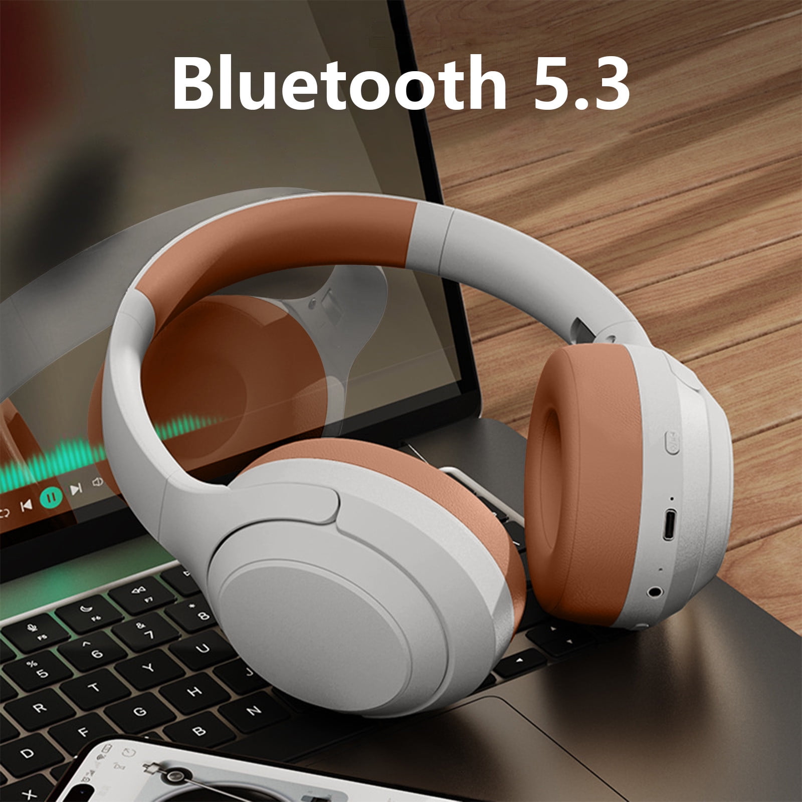 Cheap Dual Wireless Headphones for TV Watching with RF Transmitter, Bluetooth Over-On Ear TV Headphones Wireless for Seniors, No Lip-Sync Delay, Plug & Play. Set of 1