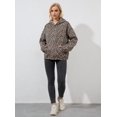 thumbnail image 4 of Sudadera con capucha Anoumcy de gran tamaño con estampado de leopardo para mujer, color marrón L, 4 of 6