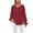 Wine, variant on PuLe Long Sleeve Shirts for Women Women Long Flare Sleeves Blouses Pleated Crewneck Relaxed Fit Tunic Fall Basic Tops Casual Shirts ﻿