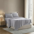 thumbnail image 5 of Nestl California King Sheet Sets, 1800 Series Deep Pocket 4 Piece, Luxury Soft Microfiber Bed Sheet Sets, LIGHT GRAY LAVENDAR, 5 of 8