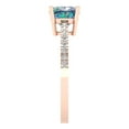 thumbnail image 3 of 2.7 ct Cushion Cut Blue Moissanite Solitaire with Simulated Diamond Accents 14K Rose Gold Womens Engagement Ring, 3 of 5