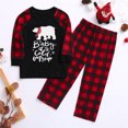 thumbnail image 2 of 2024 nuevo conjunto de pijama a cuadros para padres e hijos con estampado de oso navideño para el hogar, 2 of 5