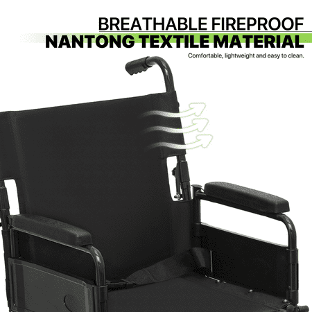 Magshion *FDA APPROVED* Transport Wheelchair, Folding Transport Chair with Swing Away Footrests and Flip Back Backrest for Travel, 300lbs Weight Capacity, Black