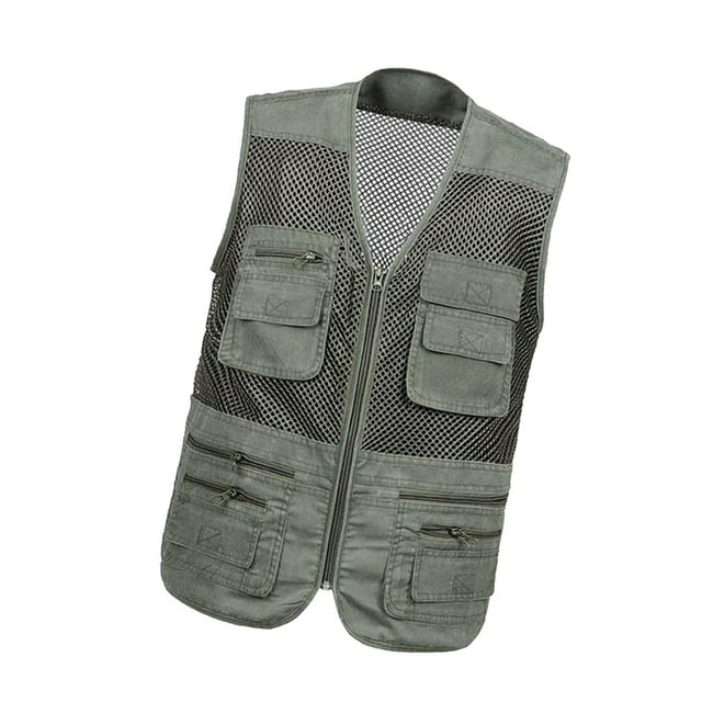 koolsoo Gilet de Pêche Multi-Poches pour Hommes Veste de Photographie Extérieure TG