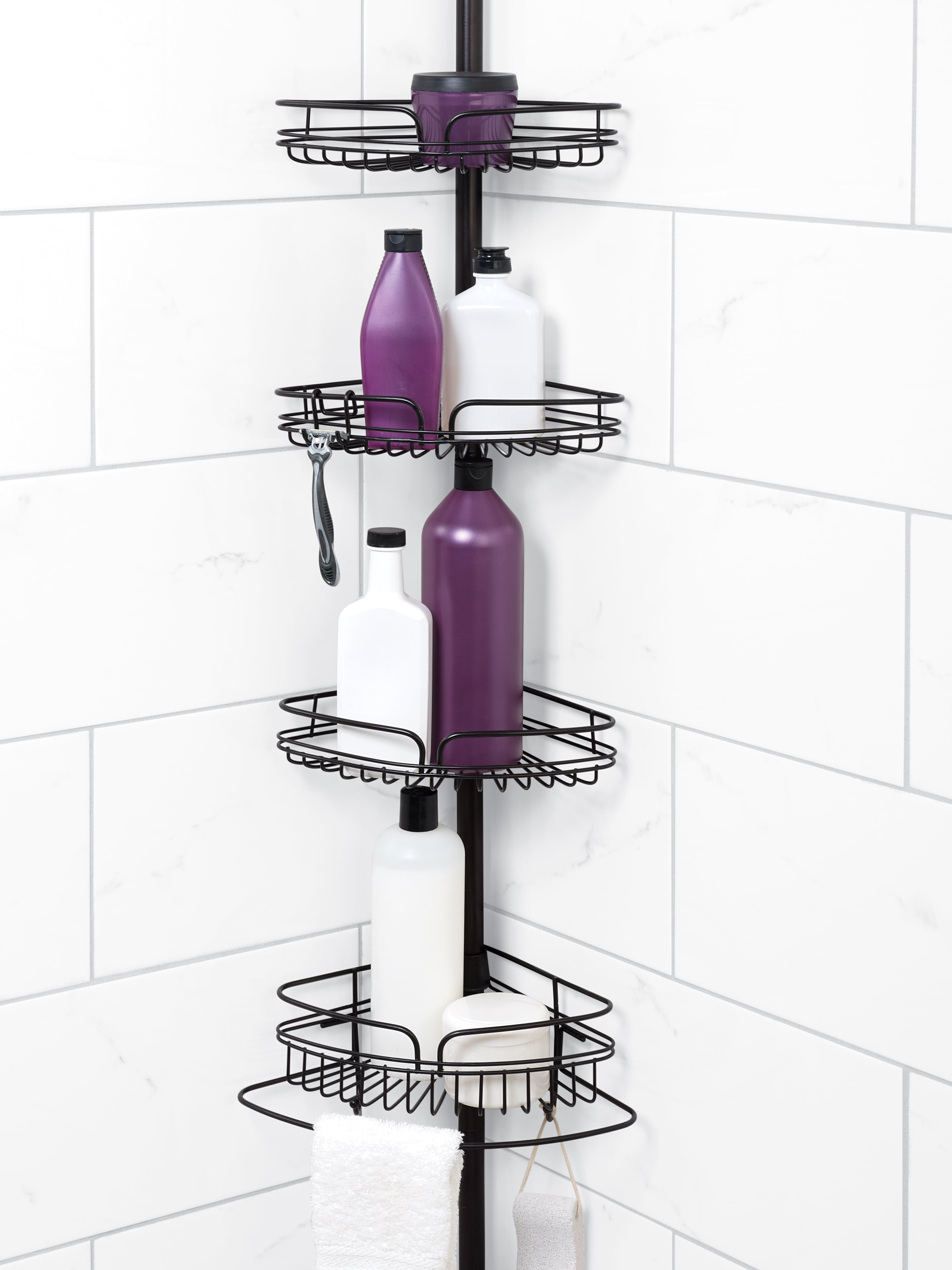 Oil Rubbed Bronze Details about   Zenna Home Shower Tension Pole Caddy 