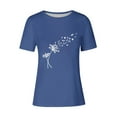 thumbnail image 4 of Tii.MM Hauts d'Été pour Femmes 2025 T-Shirt Graphique à Manches Courtes Col Ras du Cou T-Shirts à Imprimé Pissenlit T-Shirts Mignons Basiques, 4 of 4