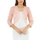 thumbnail image 1 of Inspire Chic Cárdigan de Encaje Floral para Mujeres con Mangas 3/4, Top Transparente, Rosa Grisáceo Claro, Talla M, 1 of 7