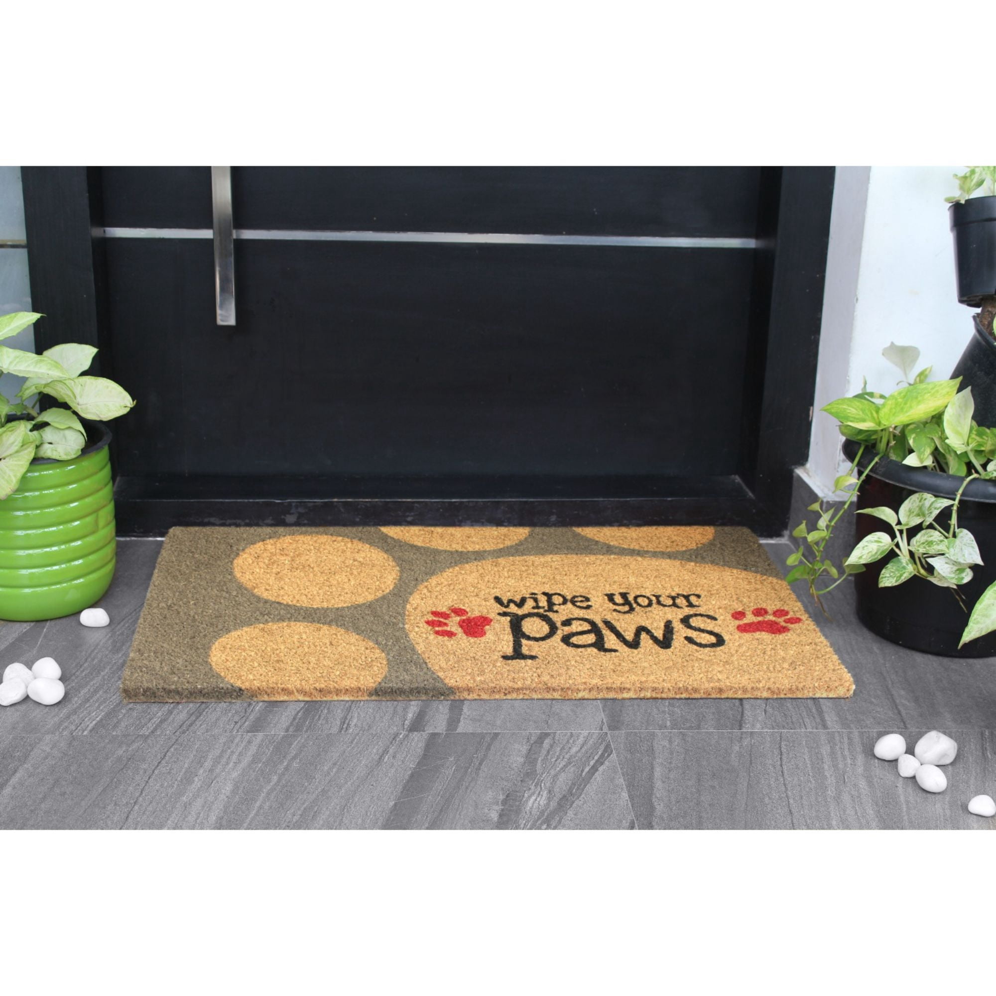 Rugsmith Red Machine Tufted Wipe Your Paws Doormat, 18" x 30"