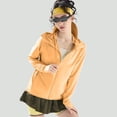 thumbnail image 4 of Levmjia Women Long Sleeve Sunscreen Top Zipper Hooded Sun Protection Coat Breathable Solid Color Regular Fit Outdoor Lightweight Jacket Hiking Cycling Beach Trips Casual Wear, 4 of 6