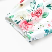 PatPat Baby Girl Clothes Floral Romper Long Sleeve Pants Headband Set Summer Winter Clothing for Newborn Infant Baby Girls Mint Mambo Mint Mambo Mint Mambo 0-3 Months