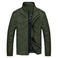 thumbnail image 2 of KaLI_store Jackets for Men Men's Slim Fit Lightweight Soft Flight Bomber Jacket Coat Army Green,4XL, 2 of 4