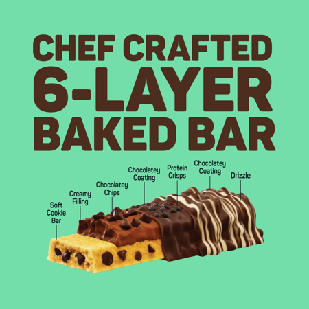 FITCRUNCH HIGH PROTEIN BAKED BAR, MINT CHOCOLATE CHIP, 16G PROTEIN, 1.62OZ, 4 COUNT