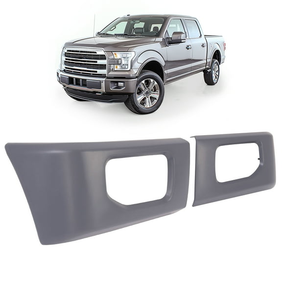 Kojem Pair Of Front Bumper End Caps for 2015-2017 Ford F150 W/End Cap Molding 6Cyl 4Cyl