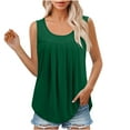 thumbnail image 1 of Timegard Débardeurs d'Été pour Femmes Col Rond Sans Manches Plissé Confortable Chic Tunique Décontractée Blouse, 1 of 6
