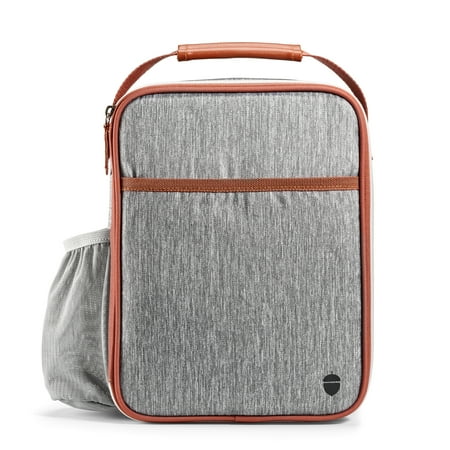 Acorn Street Vertical Insulated Lunch Bag, Gray