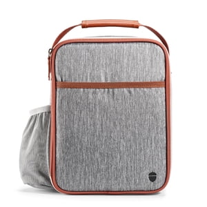 Acorn Street Vertical Insulated Lunch Bag, Gray
