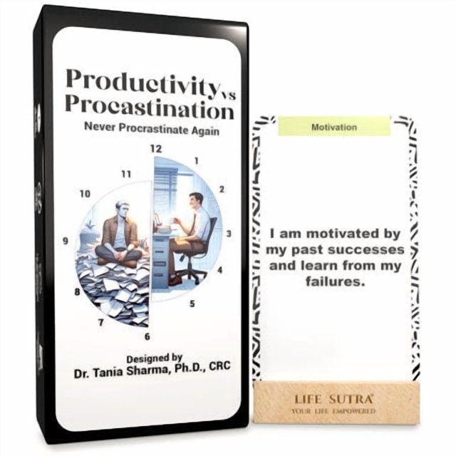 Life Sutra Productivity Breakthrough: 80 Affirmation Cards, Journaling Prompts and Activities. Designed by a Psychologist. Boost Focus and Crush Procrastination. Daily Motivation for Success.