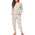 thumbnail image 4 of Tutolipy Cat Print Womens Pajama Sets Button Down Sleepwear Soft 2 Piece Pjs Set Long Sleeve Shirt and Pajama Pants Lounge Sets, L, 4 of 6