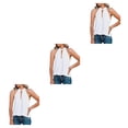 thumbnail image 2 of Minnieouse Blusa sin mangas para mujer, camisa holgada de Color sólido para niñas, ropa transpirable de baile de viaje, Top elegante de verano, Blanco SG 3Conjunto, 2 of 6