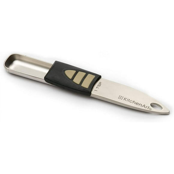KitchenArt 50010 Pro Adjust-A-Teaspoon, Satin, Black, 6 x 1 x 0.5 inches
