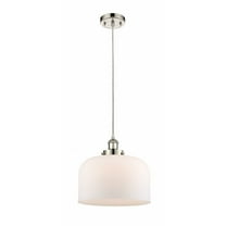 916-1P-PN-G71-L Innovations Lighting Bell - 1 Light Cord Hung Mini Pendant In Industrial Style-11.38 Inches Tall and 12 Inches Wide-Polished Nickel