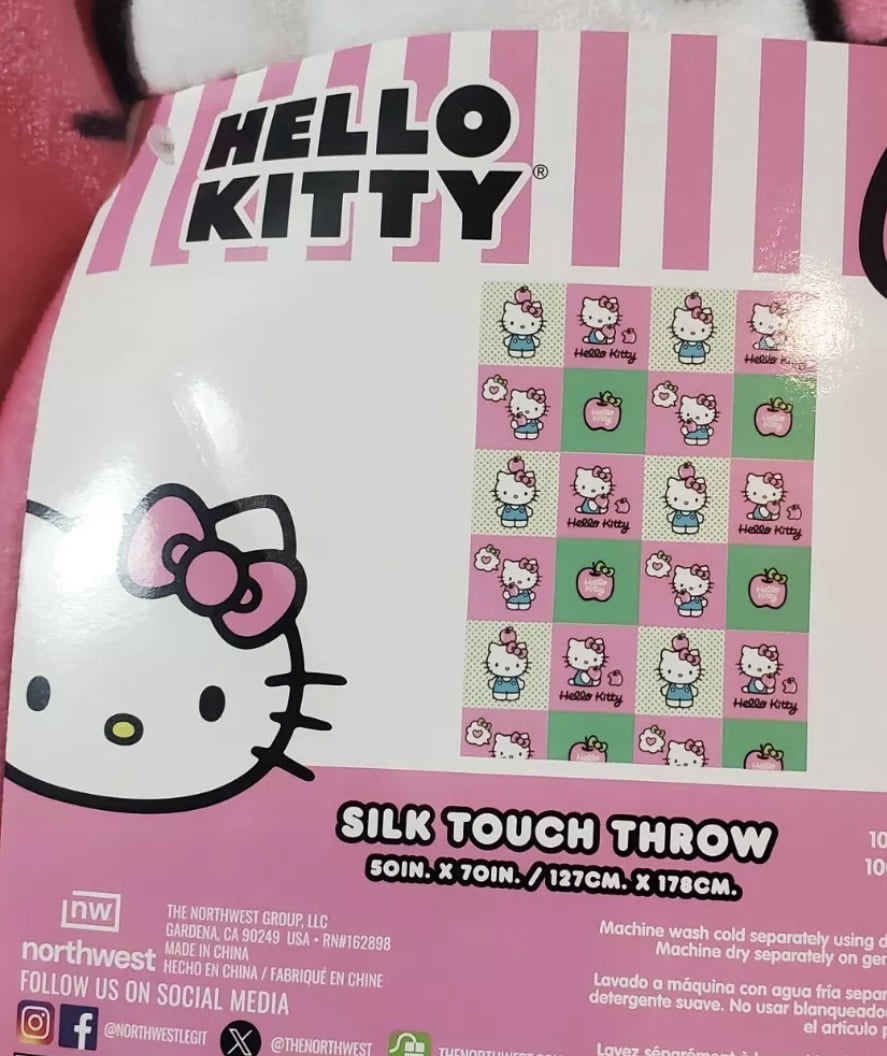 Hello Kitty Apple Boxes Silk Touch Throw Blanket