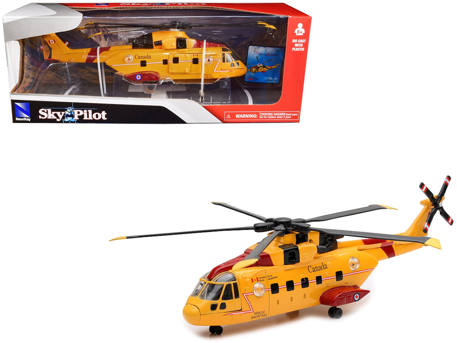 ニューレイ ヘリコプター HH-60J NewRay 模型 SkyPilot Sikorsky HH-60J Jayhawk Helicopter Red and White