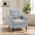 thumbnail image 3 of HOMCOM Fauteuil d'Appoint Moderne Rembourré avec Poches Latérales, Gris Pâle, 3 of 10