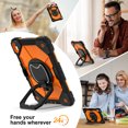 thumbnail image 6 of ShieldPlus for iPad Pro 13 Inch Case 2024, Shockproof Rugged Protective iPad Kids Case with 360° Rotating Stand Shoulder Strap,Black + Orange, 6 of 8