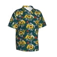 thumbnail image 2 of Fotbe Sunflowers Hawaiian Shirt for Men Unisex Summer Beach Casual Short Sleeve Cotton Linen Button Down Shirts-Large, 2 of 9