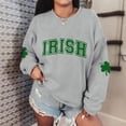 thumbnail image 4 of Besolor Chandail en Molleton pour Femmes St Patricks Day Trèfle Imprimé Manches Longues Pull Décontracté Col Rond Graphique, 4 of 4