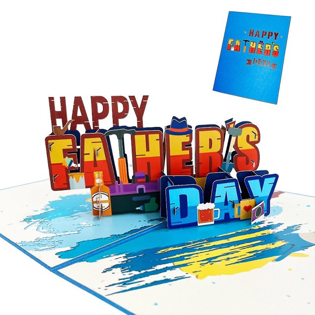 Tarjeta emergente 3d para el día del padre, tarjetas de felicitación artísticas, bendición, gracias por el regalo del Festival de cumpleaños del padre, el hijo y el marido