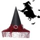 thumbnail image 4 of Mini Sombrero Bruja Puntiagudo Fruncido para Fiesta Halloween Cosplay, 4 of 9