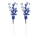 thumbnail image 2 of Beautynvta 2 Pcs 4th of July Artificial Flowers Stems Picks, Blue Glitter Patriotic Floral Picks Faux Berry Branches for Independence Day Table Centerpieces Home Decor, 2 of 6