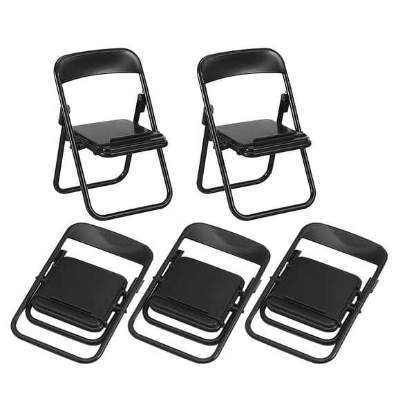 GOOHOCHY 5Pcs  Miniature Dolls Furniture Doll House Chair Folding Chair Design Phone Stands