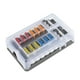 thumbnail image 2 of Bloque de fusibles de 12 circuitos con barra colectora | Caja de fusibles para yate de autocaravana marina automotriz 100A 32V DC | Fusibles de hoja enchufables, terminal positivo negativo, plástico, 2 of 6