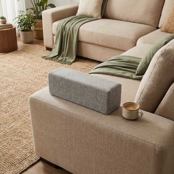 Yardwe Gray Arm Rest Pillow for Couch with Soft Fabric and Washable Cover, Comfortable Sofa Arm Support Cushion