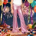 thumbnail image 2 of DHFJKG Girls Glitter Flared Pants Kids Elastic Waist Glossy Stage Performance Belly Dance Wear Carnival Comfortable Trousers, 2 of 3