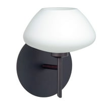 1SW-541007-BR Besa Lighting Peri - 1 Light Mini Wall Sconce In Contemporary Style-7 Inches Tall and 5.38 Inches Wide-Bronze Finish-Opal Matte Glass