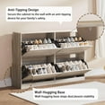 thumbnail image 5 of Shoe Storage Cabinet, Wood Shoe Organizer for Entryway with 4 Flip Drawers, Freestanding Shoe Rack with Adjustable Shelf, Narrow Shoe Dresser for Front Door Entrance(Grey, 47.24" x 32.28" x 9.44"), 5 of 7