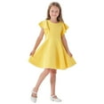thumbnail image 2 of LUOGENLI Dress for Girls Children's Mesh Dress Dress Stylish Little Girl Dress Girls Easter Dresses Size 6 Girls Easter Dress Size 7 Summer Yellow 18-24 Months, 2 of 6