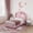 Pink Twin Size, variant on QinaQin Twin Velvet Upholstered Platform Bed with Wingback Headboard, Bookcase Storage and App Remote LED Lights