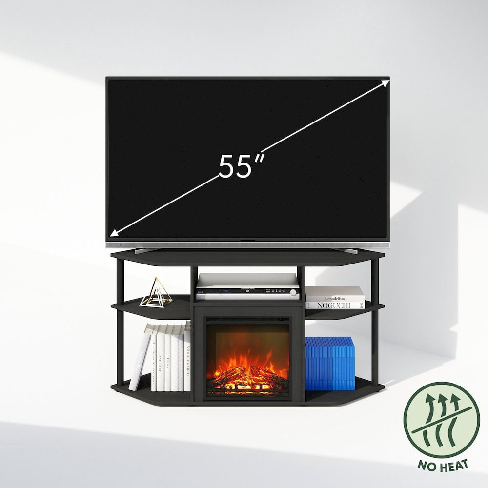 Furinno JENSEN Open Storage No Heat Decorative Electric Americano/Black
