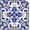 Chinoiserie Floral-blue and Orange, variant on Blue and Teal Floral Mahjong Mat 31.5 x 31.5 Inch, Mediterranean Mandala Flower Non-Slip Noise Reduction Mahjong Table Mat for American Mah Jong Poker Card Board Games Dominoes