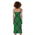 thumbnail image 2 of Irish Plaid Pattern Print Slim Fit Midi Cami Dress, Irish St. Patrick'S Day Fashion Summer Maxi Sexy Casual Dress For Women, 2 of 4