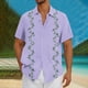 thumbnail image 1 of Blusa y camisa de manga corta con cuello vuelto Camisa casual para hombre Camisa de bolos vintage de manga corta Camisas de verano de playa cubana Camisa con botones Blusa para hombre Poliéster, 1 of 5