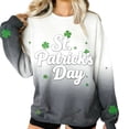 thumbnail image 1 of Camiseta de Cuello de Tripulación de Manga Larga de las Mujeres Camiseta Festiva Casual con Impresión Del Día de San Patricio, 1 of 8