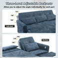 thumbnail image 5 of 2 in 1 Convertible Sectional Sofa Bed with Charging Station and Reversible Recliner, 3-Seater Chenille Sleeper Couch with Pull Out Bed and Adjustable Backrest for Living Room, Apartment, Blue, 5 of 9