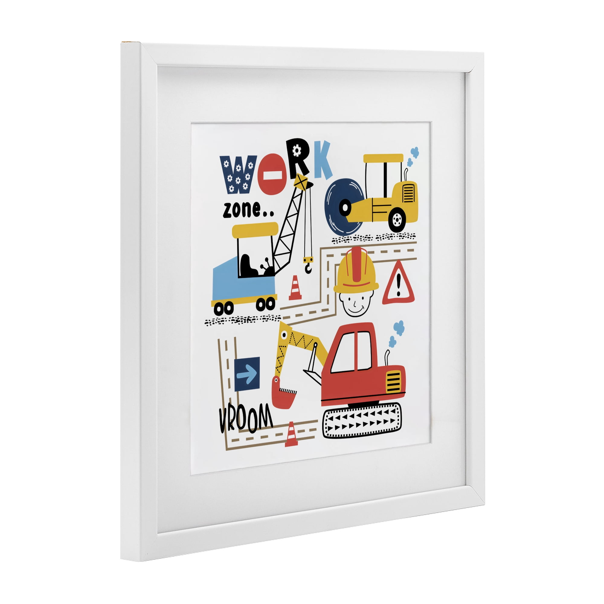 Stupell Industries Work Zone Construction Essentials White Framed Print Under Glass, design by Creative Studio