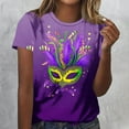 thumbnail image 6 of Gamivast Carnival Theme Shirts for Women Plus Size Loose Fitted Crewneck Short Sleeve Blouses Dressy Mask Graphic Tunic Tee Tops Happy Mardi Gras Day Outfits, 6 of 6